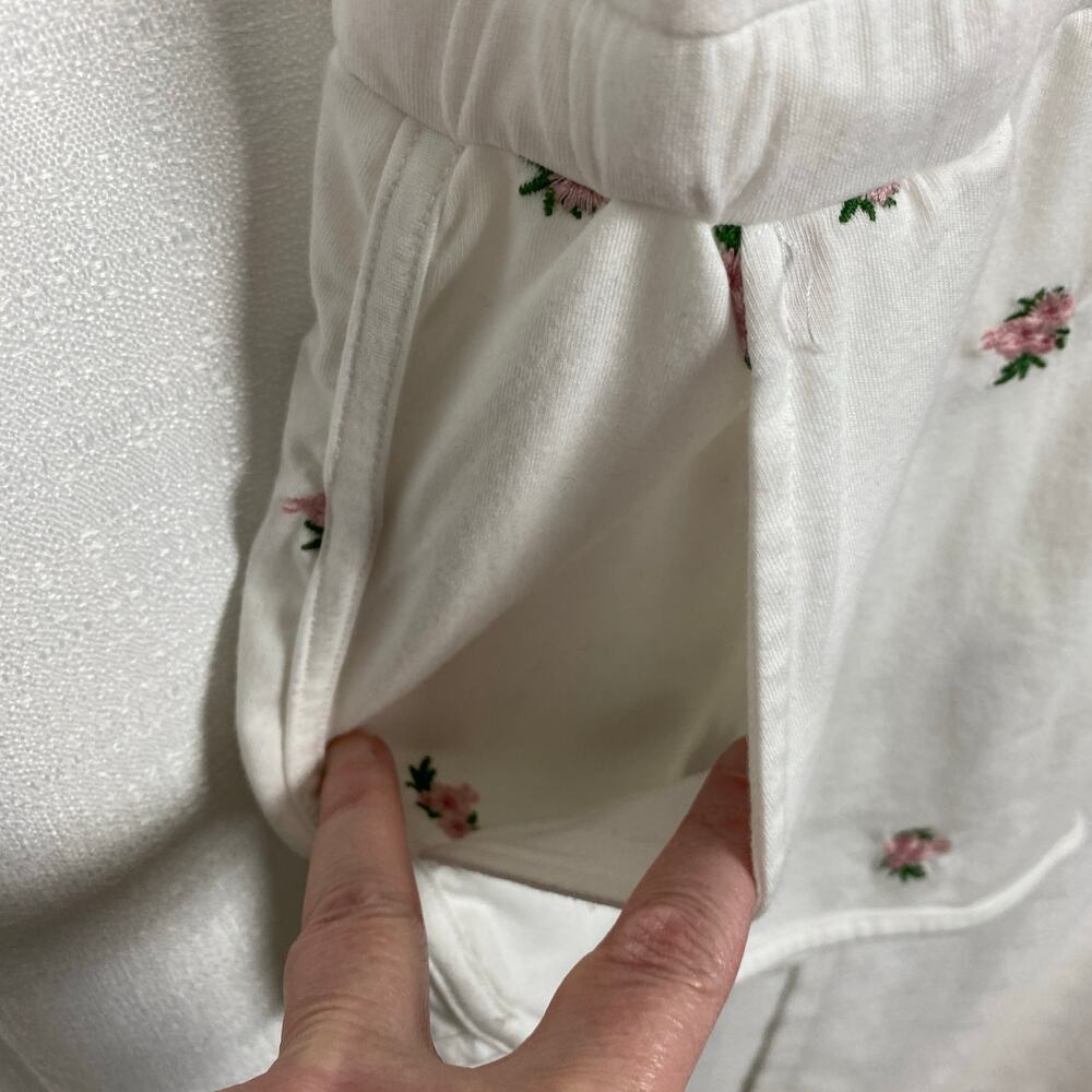 Spiritual Gangster White&Pink Embroidered Floral Perfect Lounge Romper Sz.M - Picture 7 of 13